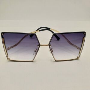 Oversized Sunglasses Womens Glasses Vintage Retro Square Ombre With Case